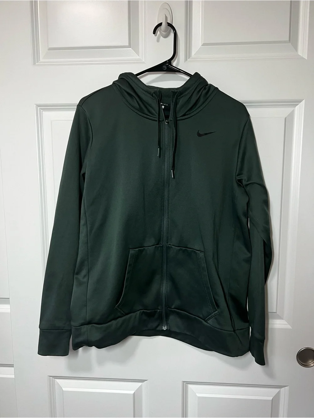 Nike Dri Fit Dark Green Full-Zip Hoodie Large EUC